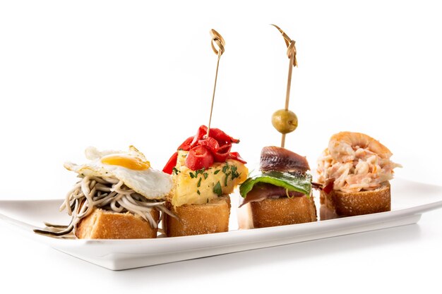 Assortment of Spanish pintxos