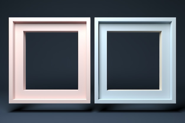 Assortment of square geometric frames