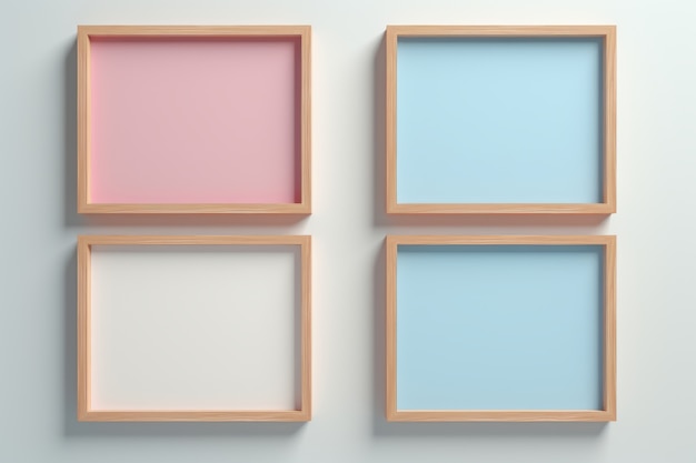 Assortment of square geometric frames