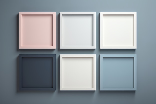 Assortment of square geometric frames