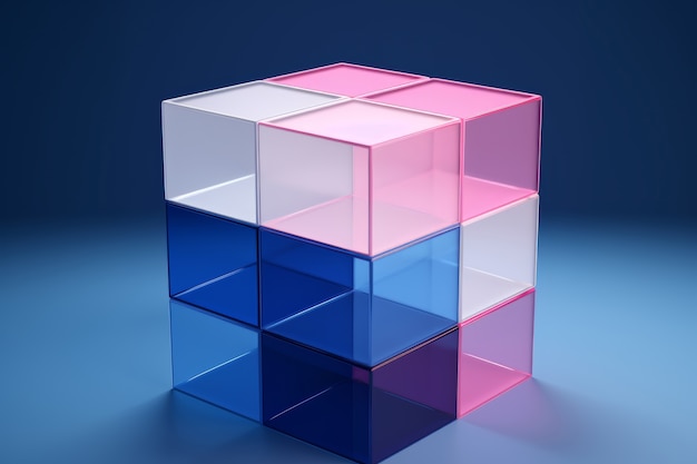 正方形の側面の幾何学的な立方体の品揃え