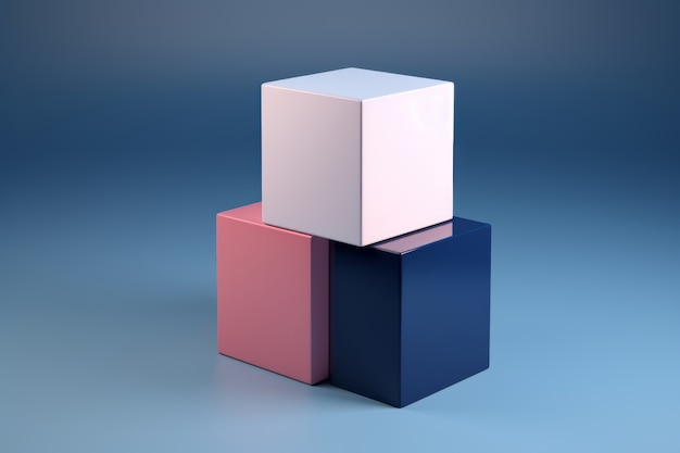 Assortment of square sides geometric cubes