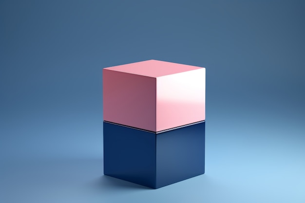 Ассортимент геометрических кубов с квадратными сторонами