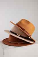 Free photo assortment of stylish fedora hats