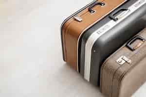 Free photo assortment of suitcases for travel