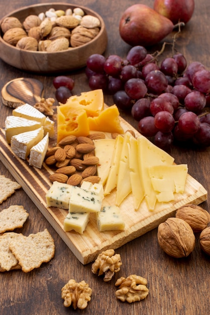 Free photo assortment of tasty snacks on a table