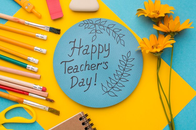 Assortment of teacher's day elements