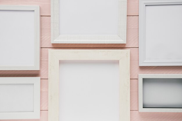 Assortment of white minimalist frames 