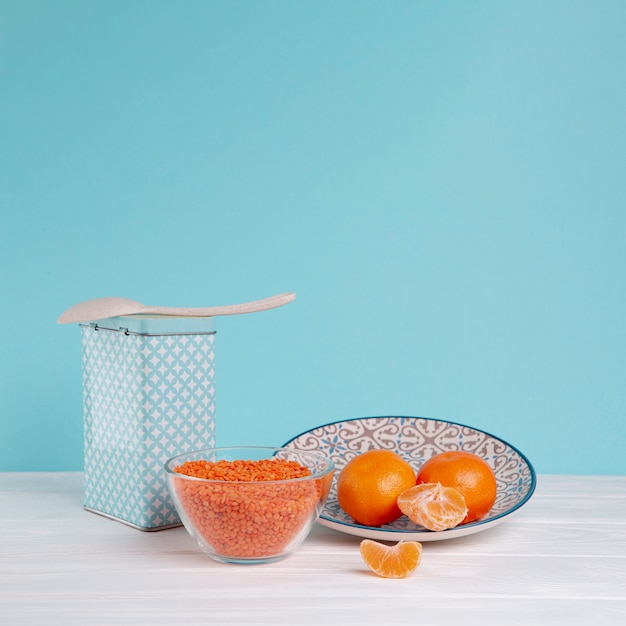 Assortment with fruits and seeds