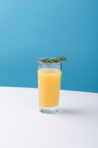 Assortment with glass of orange juice