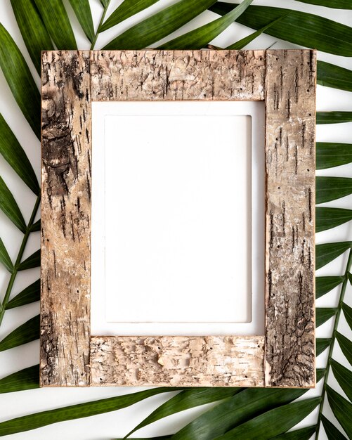 Assortment of wooden empty frame on wall