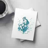Free photo astrology concept with aquarius drawing