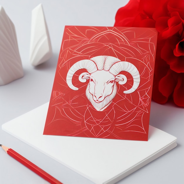 Free photo astrology concept with aries drawing