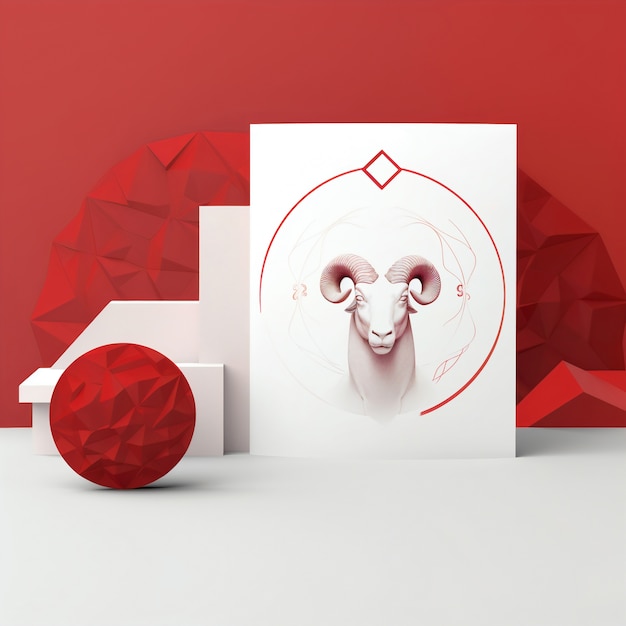 Free photo astrology concept with aries drawing