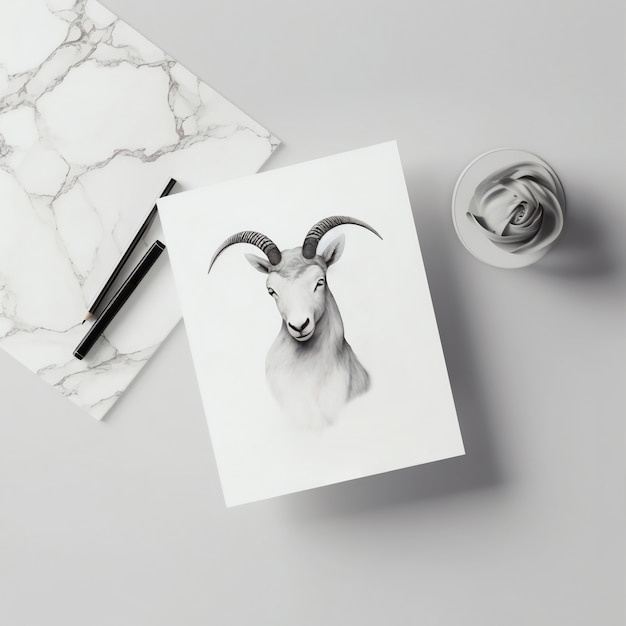 Free photo astrology concept with aries drawing