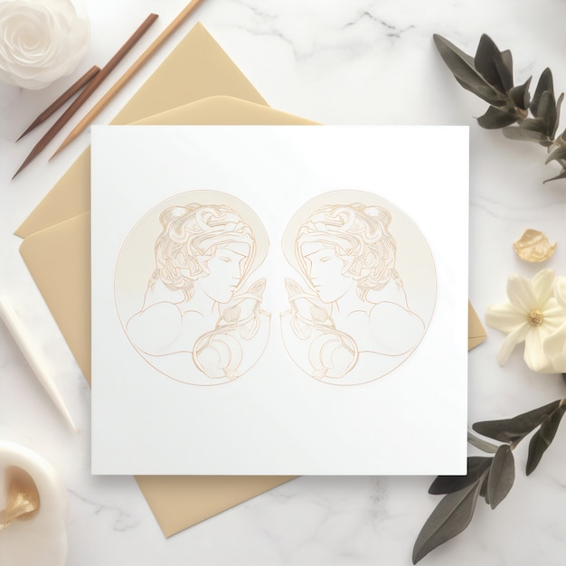 Free photo astrology concept with gemini drawing