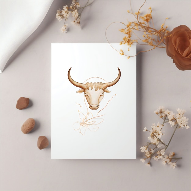 Astrology concept with taurus drawing