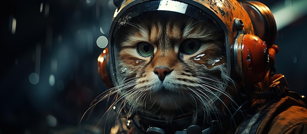 Astronaut cat in an astronaut suit