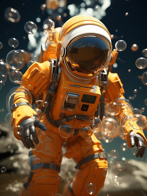 Free photo astronaut diving  digital art