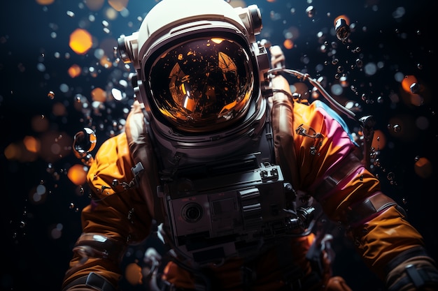 Free photo astronaut diving digital art