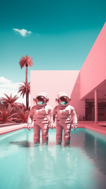 Astronaut diving  digital art