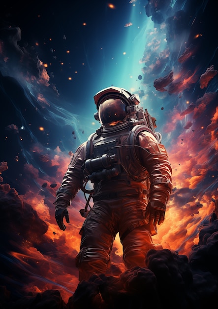 Astronaut diving  digital art