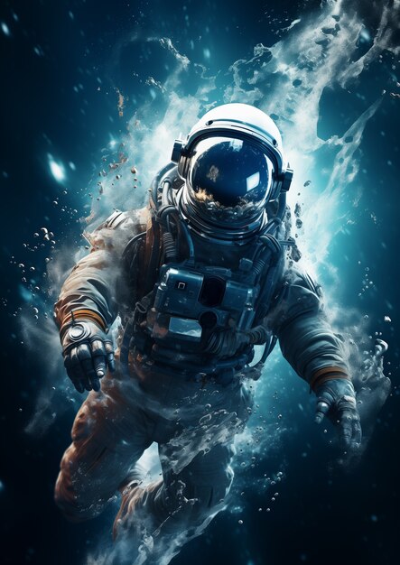 Astronaut diving  digital art