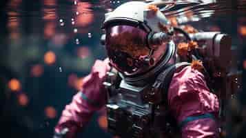 Foto gratuita arte digitale subacquea dell'astronauta