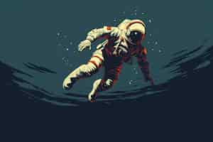 Free photo astronaut diving  digital art