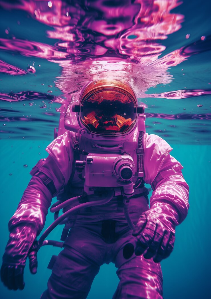 Free Photo astronaut diving  digital art