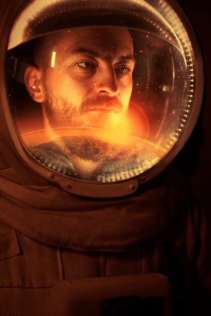 Астронавт на марсианском коллаже