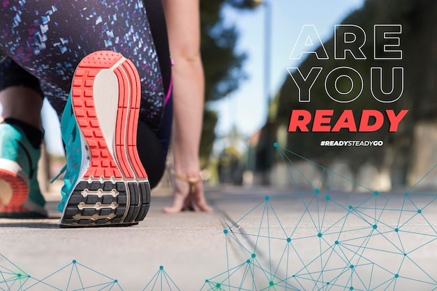 Athlete ready to run with are you ready message