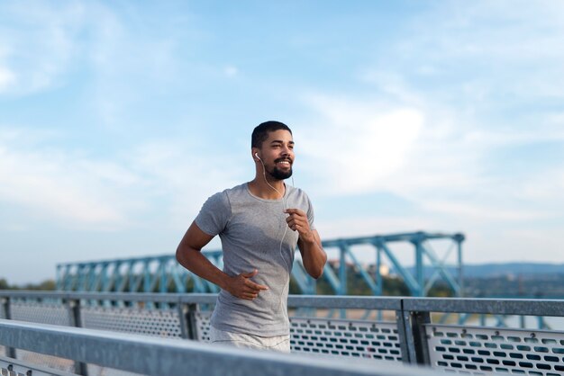 Athlete running on training