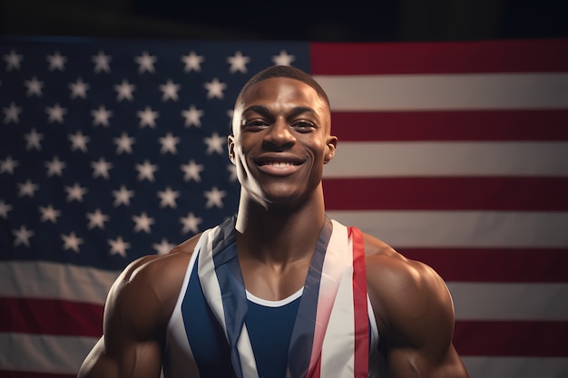 Free photo athletic man keeping fit by practicing gymnastics