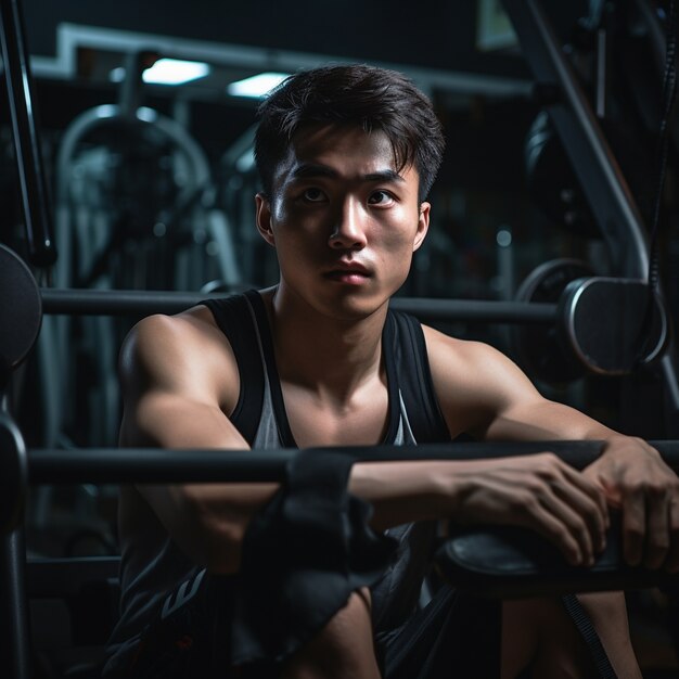 Athletic man practicing gymnastics to keep fit