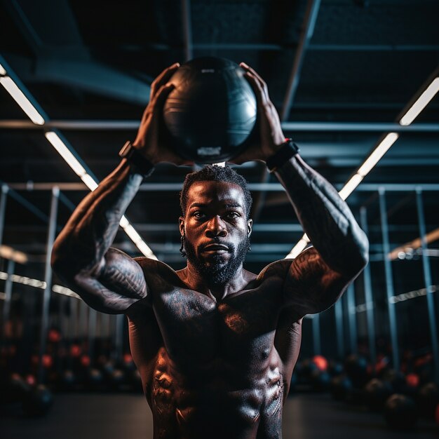 Athletic man practicing gymnastics to keep fit