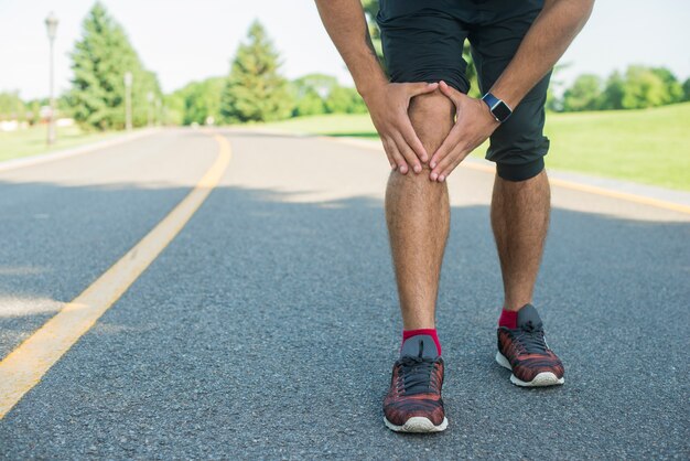 Athletic man practicing sport outdoor