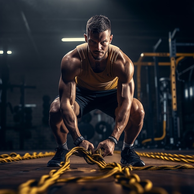 Athletic person exercising and working out