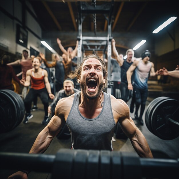 Athletic person exercising and working out