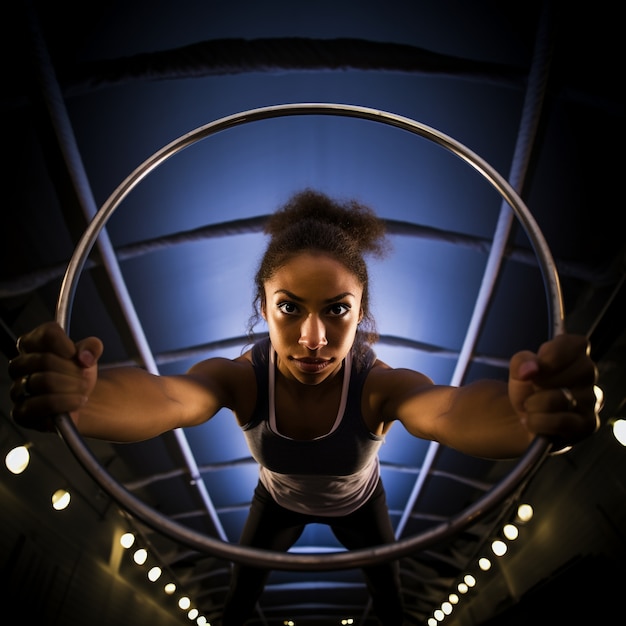 Foto gratuita persona atletica che si esercita e si allena