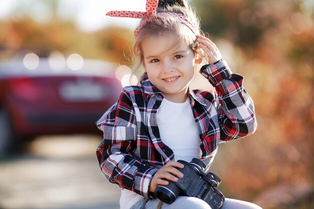 attractive cute young girl outdoor