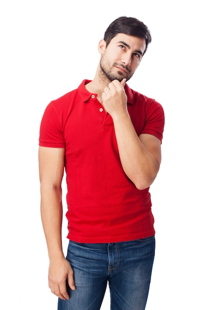 Free photo attractive man thinking