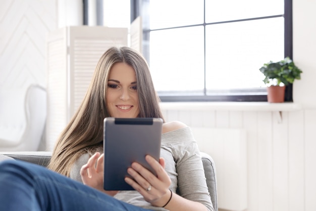 Attractive woman at home