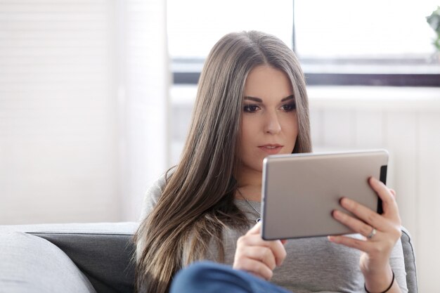 Attractive woman at home