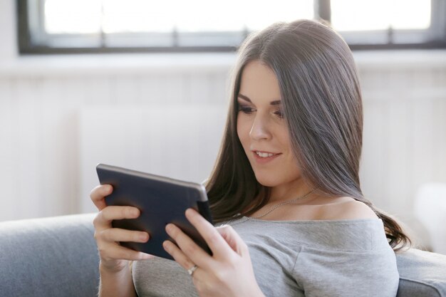 Attractive woman at home