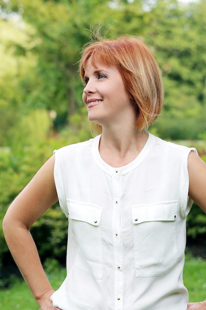 Attractive woman in a park