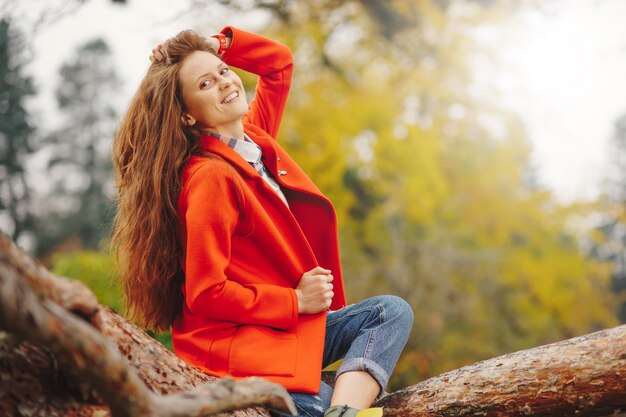 Attractive woman playing with hair