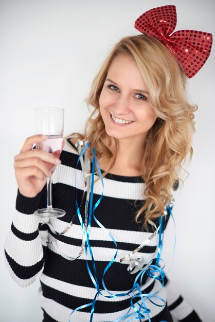 Attractive woman with a glass of champagne