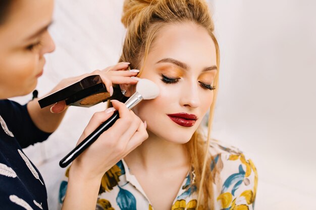 Attractive young woman in beauty salon