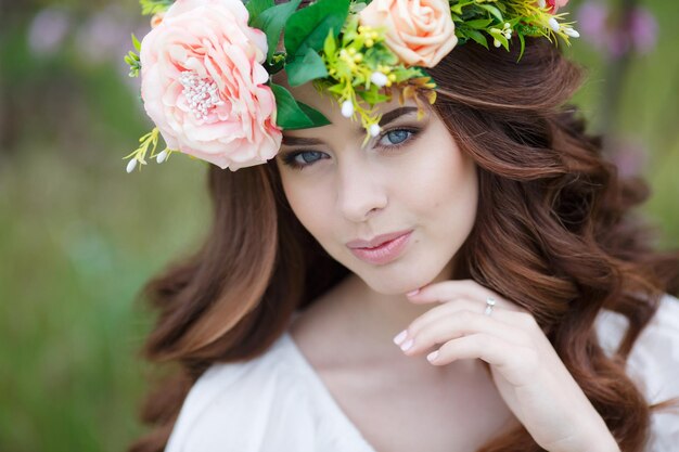 attractive young woman portrait outdoors